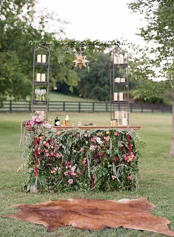 Floral wedding bar