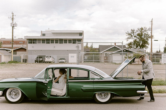 Vintage wedding car