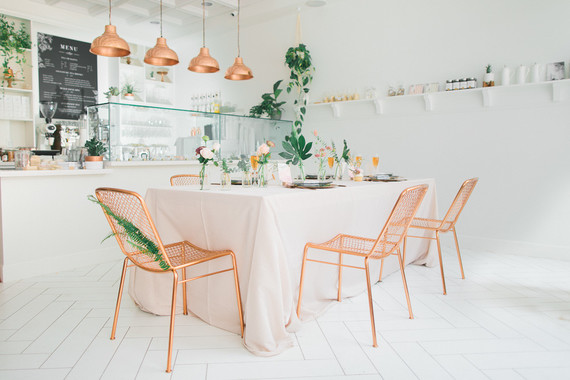Modern bridal shower at a tea house