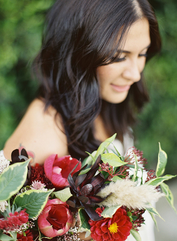 Red wedding flowers