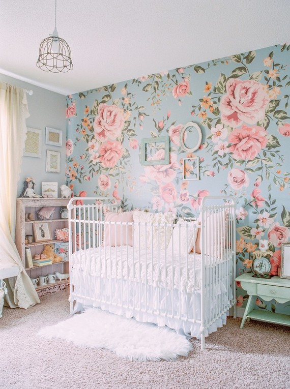 Floral shabby chic nursery