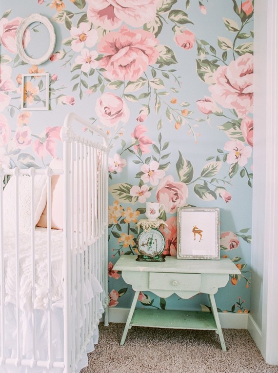 Floral shabby chic vintage nursery