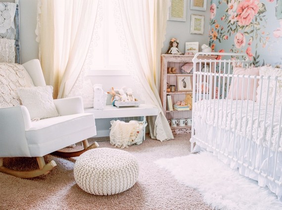 Floral shabby chic vintage nursery