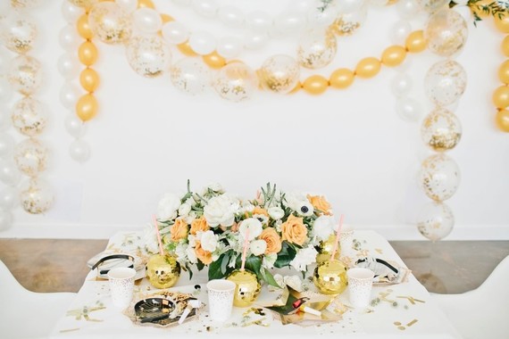 modern gold and white new years eve party