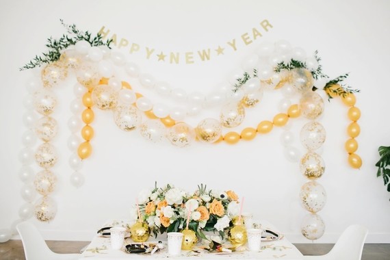 modern gold and white new years eve party