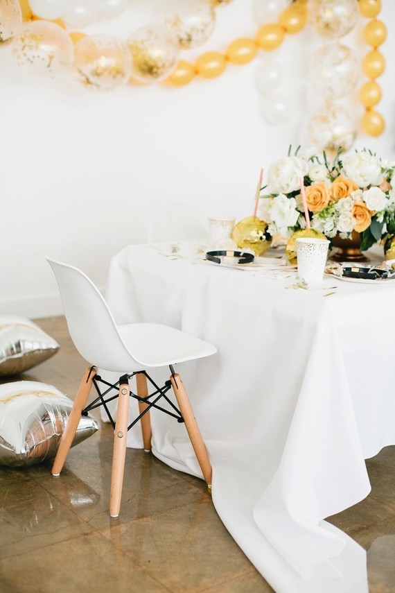 modern gold and white new years eve party