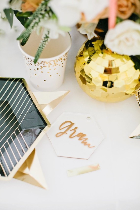 modern gold and white new years eve party