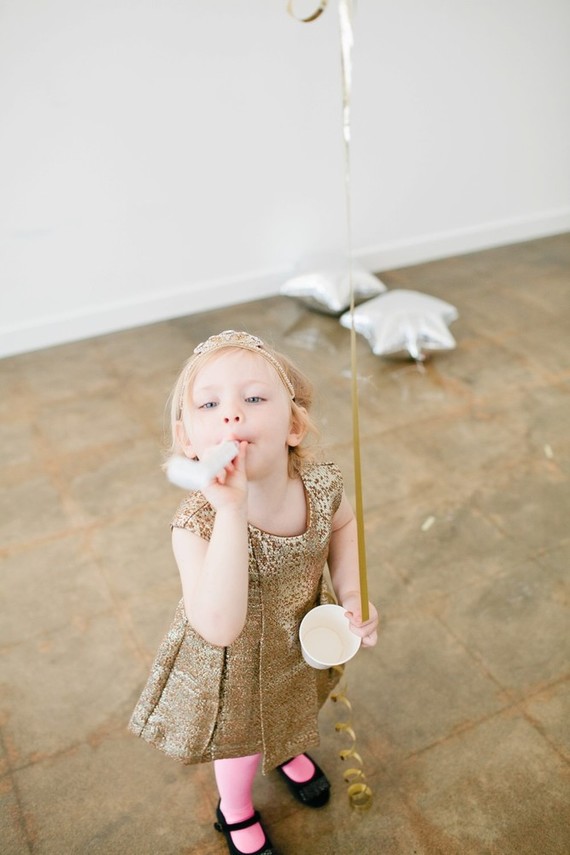 modern gold and white kids new years eve party