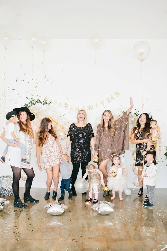 modern gold and white kids new years eve party