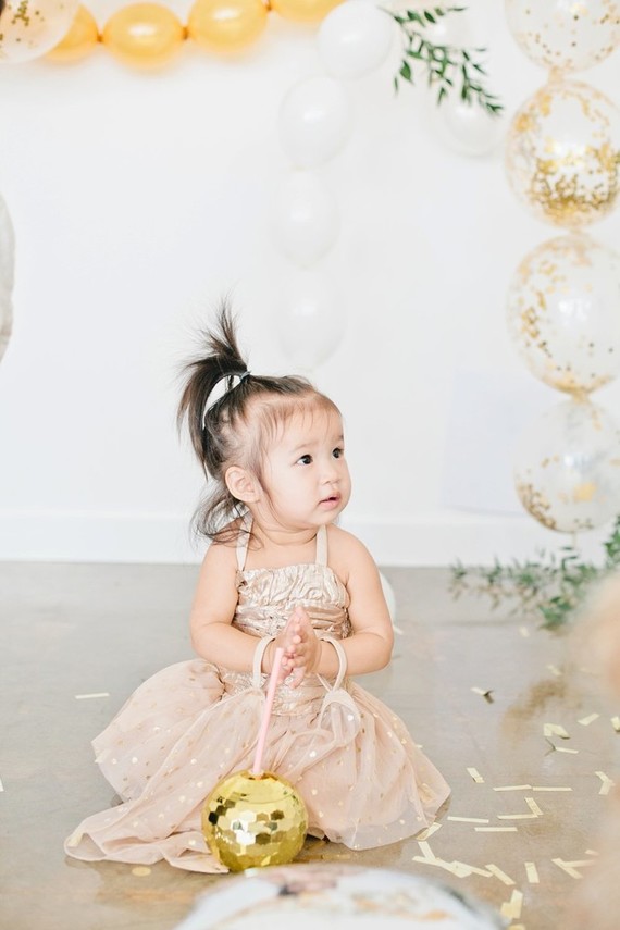modern gold and white kids new years eve party