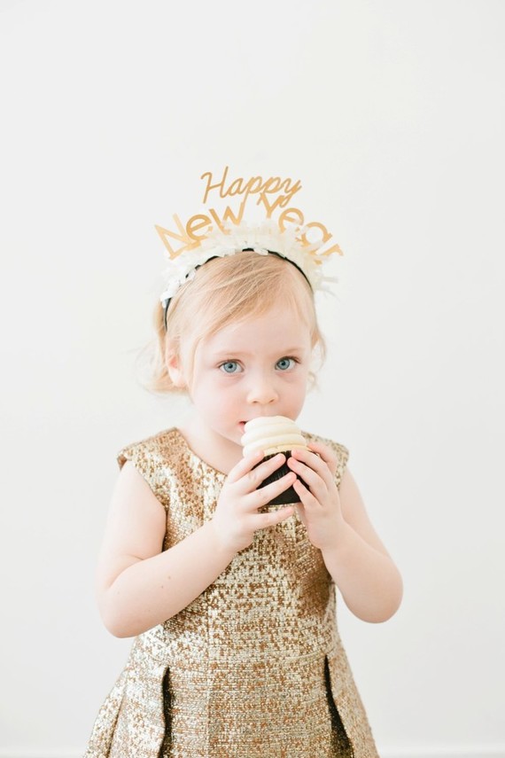modern gold and white kids new years eve party