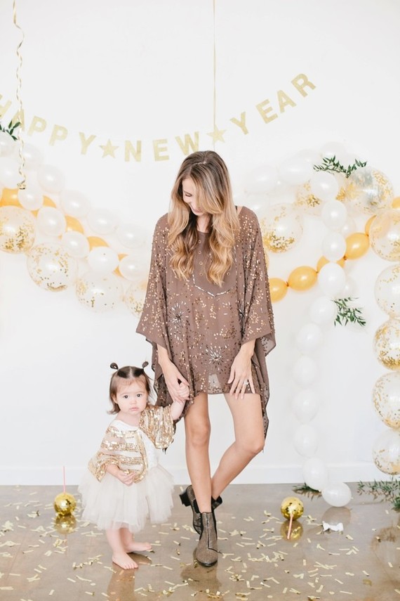 modern gold and white kids new years eve party