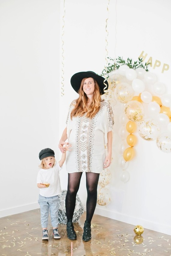 modern gold and white kids new years eve party