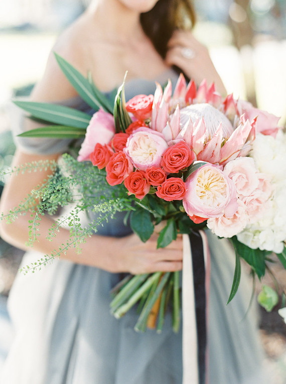 Modern pink bridal bouquet