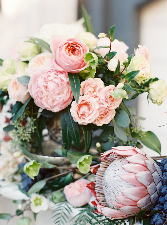 Pink wedding florals