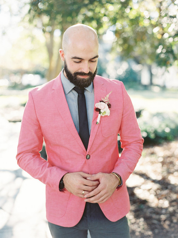 Pink grooms coat