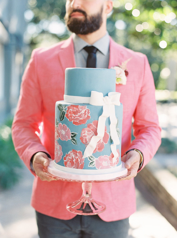 Floral wedding cake