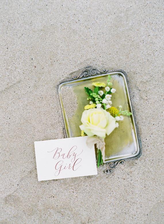 Floral coastal maternity photos