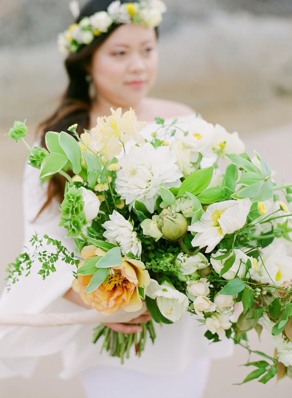 Floral coastal maternity photos