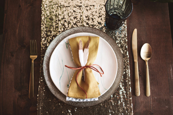 Gold sequin runner
