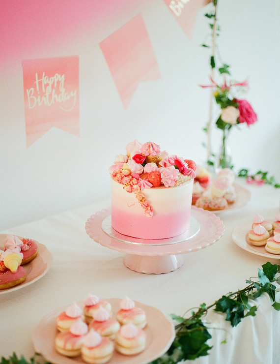 Ice cream and floral 1st birthday party