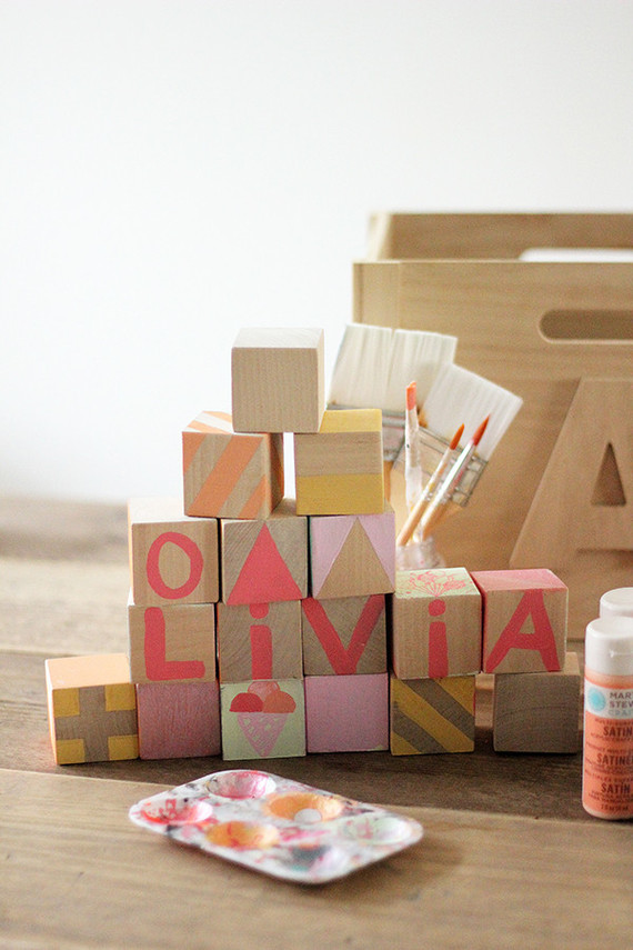 DIY painted blocks