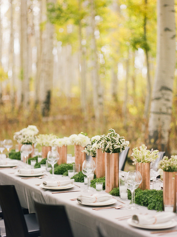 Copper floral vessels
