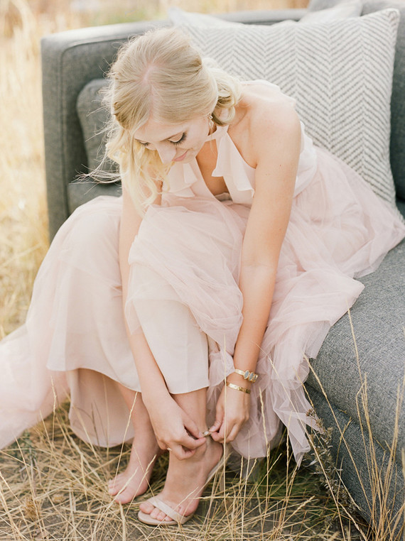 Blush bridesmaid dress