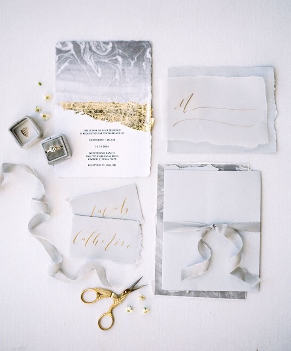Marble wedding invitations
