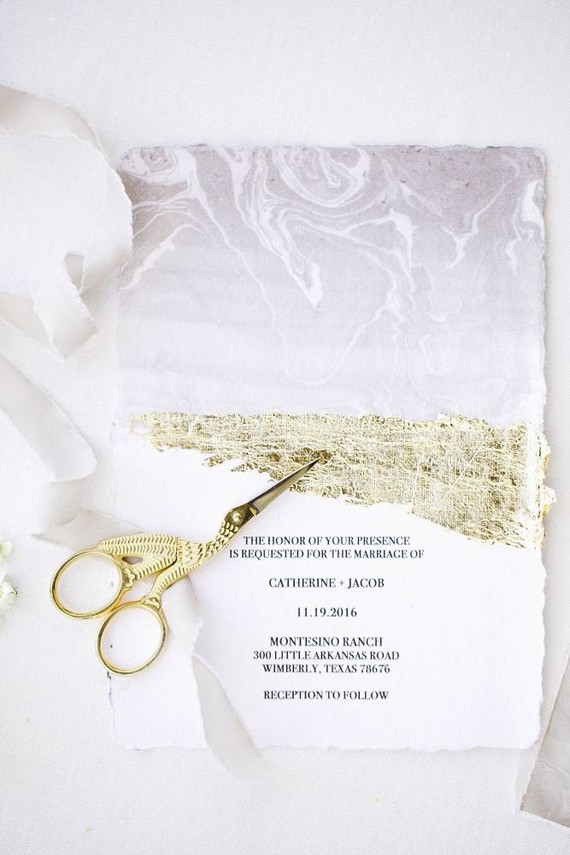 Marble wedding invitations