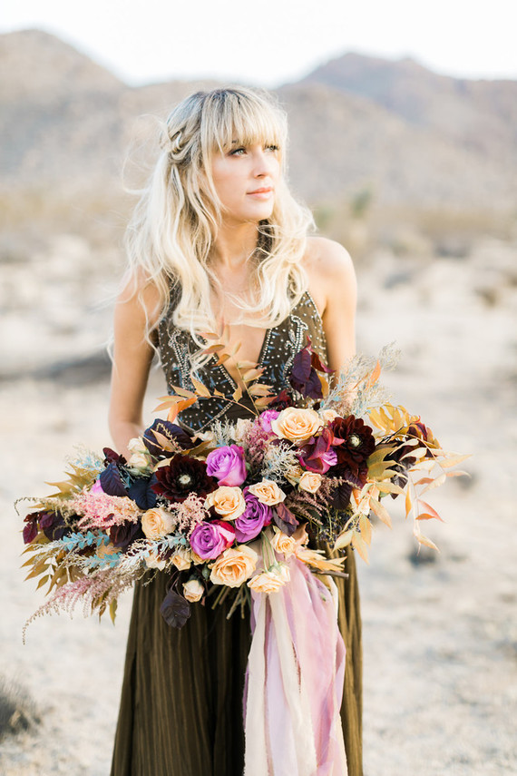 Purple and plum bridal bouquet
