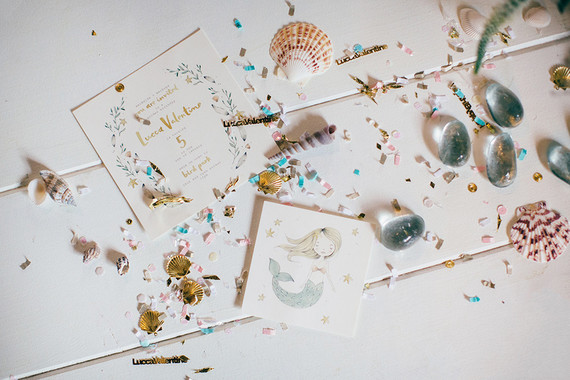 Mermaid 5th birthday party for Lucca Valentine Inspiration