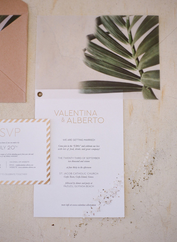 Tropical wedding invitations