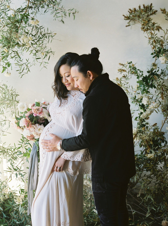 Floral maternity photos