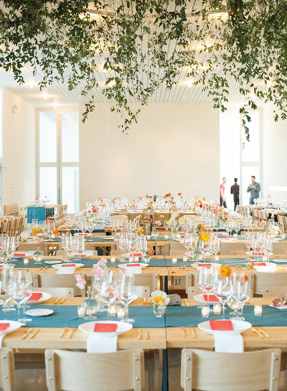 Modern wedding reception decor
