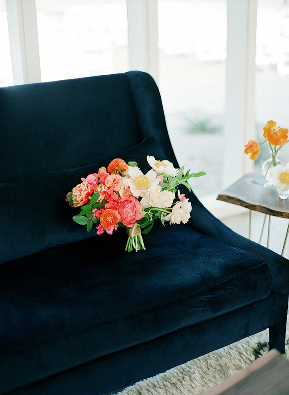 Colorful spring bridal bouquet