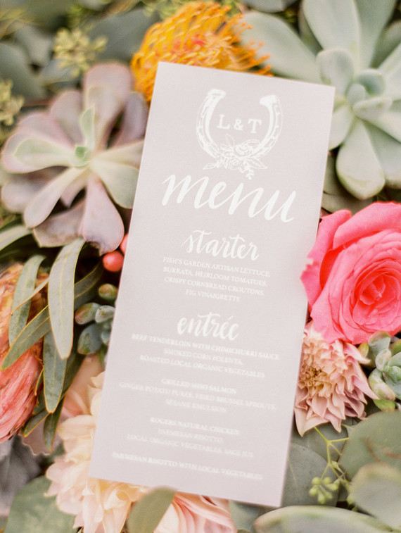 Wedding menu