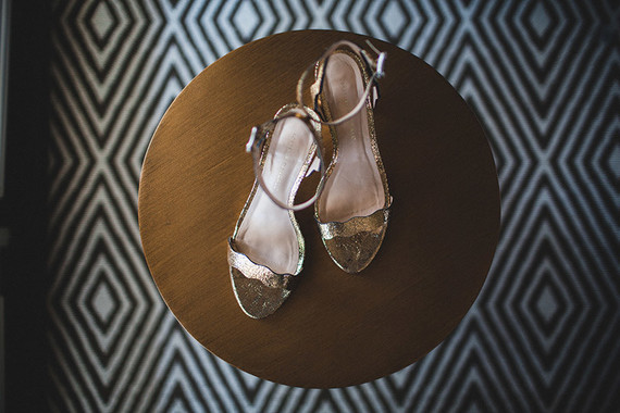 Gold wedding shoes