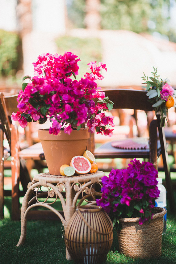 Tropical wedding decor