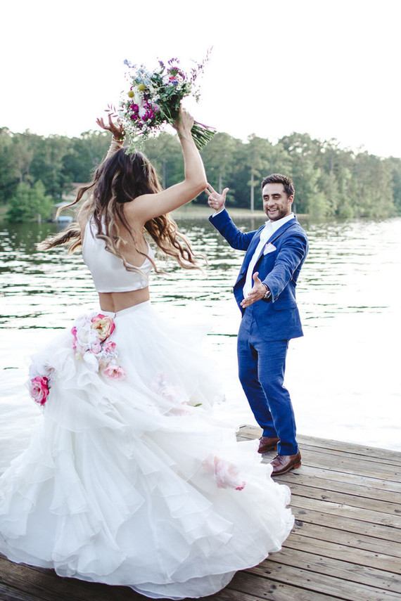 boho lakeside wedding
