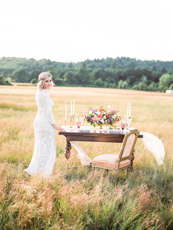 Romantic wine country wedding
