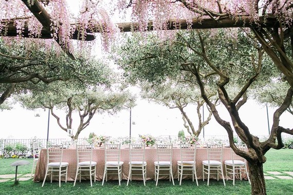 Pink reception table