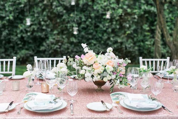 Garden wedding reception