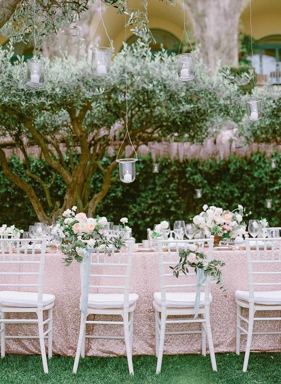 Garden wedding reception