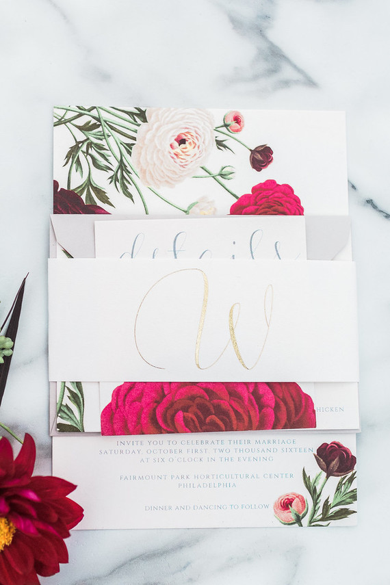 Red wedding invitations