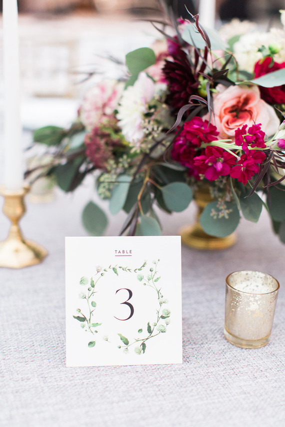 Romantic table numbers