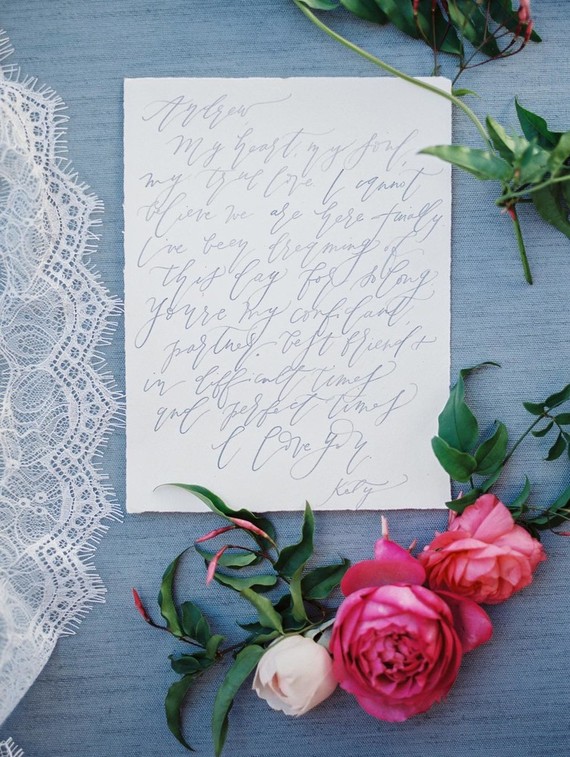 Romantic wedding calligraphy