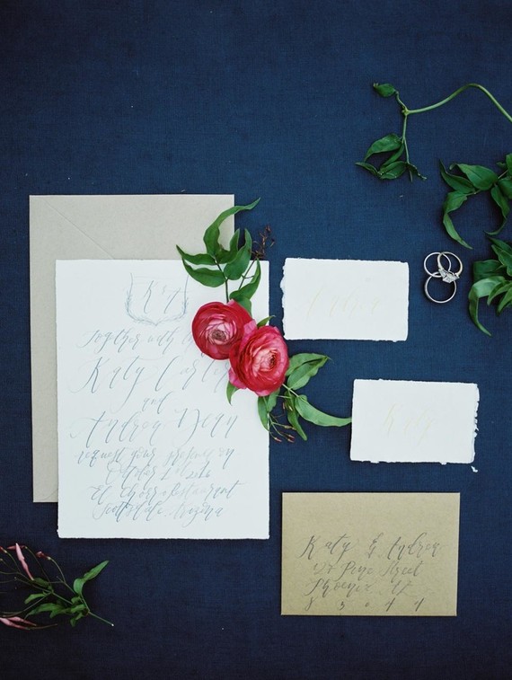 Calligraphy wedding invitations