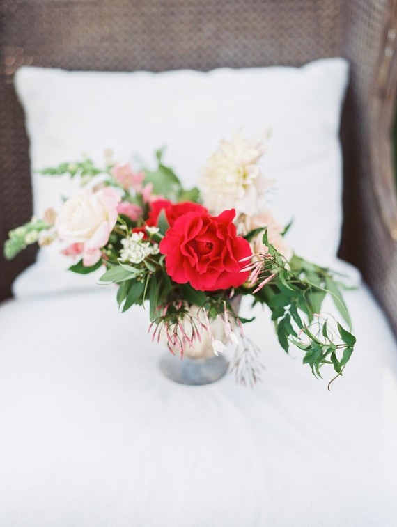 Red wedding flowers