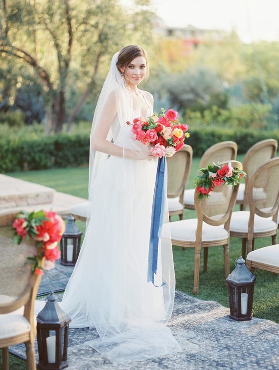 Romantic pink and navy wedding ideas